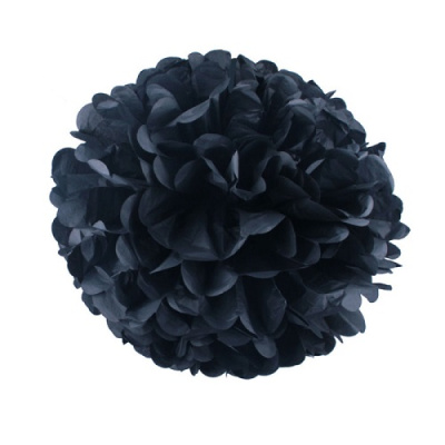Помпон бумажный 30 см. черный