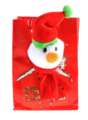 Пакет с игрушкой Снеговик в сумочке