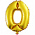 Шар цифра 0 золото 41см
