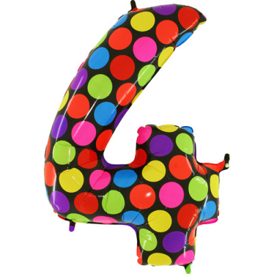 Шар цифра 4 Яркий горох