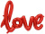 Шар фигура Надпись Love красный
