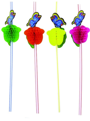 Трубочка д/коктейля Бабочка 12шт/G