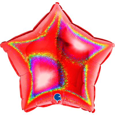19268GHR-Star-18inc-Glitter-Holographic-Red-1