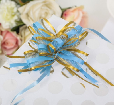 Бант-бабочка голуб-золот