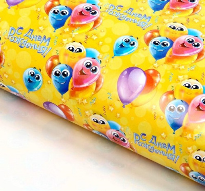 Бумага глянцевая Шарики 70*100см