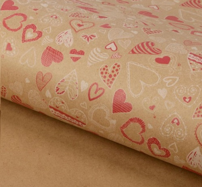 Бумага упаковочная Я Люблю Тебя 50х70см